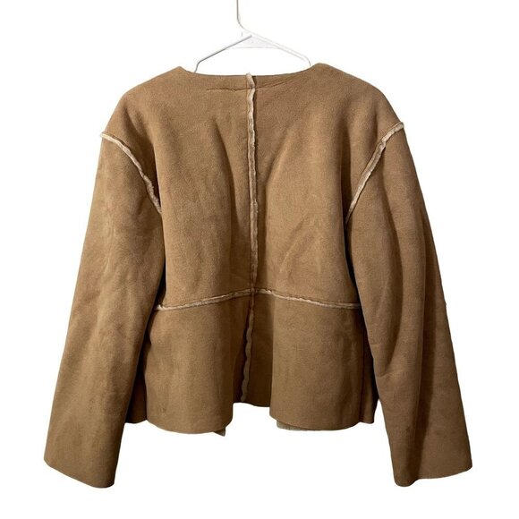 Axcess Liz Clairborne faux fur winter warm comfortable cardigan style top jacket - Picture 7 of 7